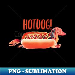 Hotdog Dachshund - Retro Png Sublimation Digital Download - Transform Your Sublimation Creations