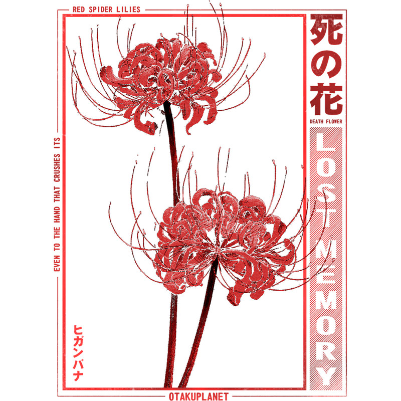 Japanese Spider Lily in Grunge Anime Aesthetic Flower.png