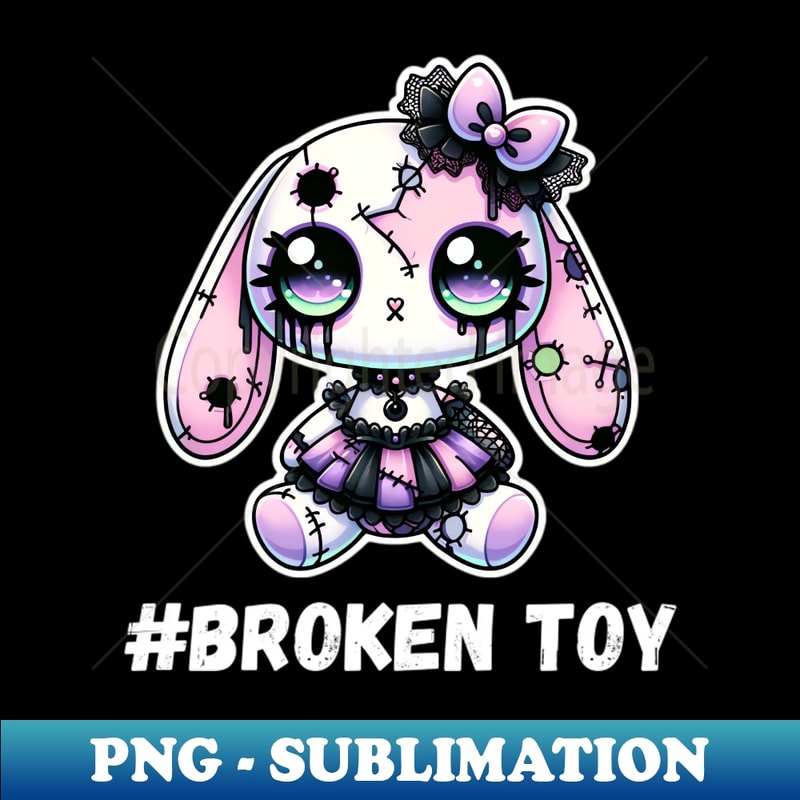 Broken Kawaii Goth Rabbit - PNG Transparent Sublimation File | Inspire ...