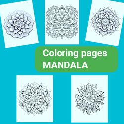 Coloring Pages Mandala Esoterics. Printable Coloring Pages Digital Page Instant Download