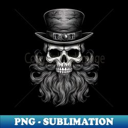 bearded skull in a top hat - Stylish Sublimation Digital Download - Create with Confidence
