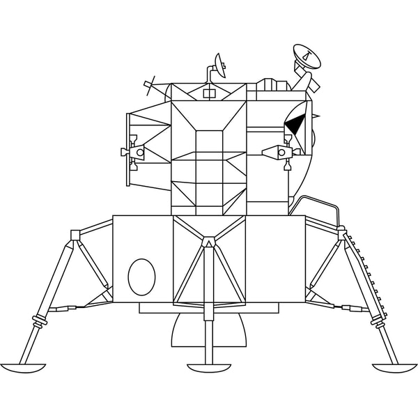NASA APOLLO 11 LUNAR MODULE LINE ART VECTOR FILE SVG DXF EPS - Inspire ...