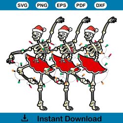 Dancing Christmas Skeletons Santa PNG Sublimation Design