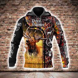 deer hunting all over printed hoodie bt251226