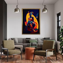 african woman canvas print, ethnic artwork, black woman painting, cultural art, african decor