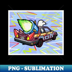 Turbo Retro Car - Instant PNG Sublimation Download - Unleash Your Creativity