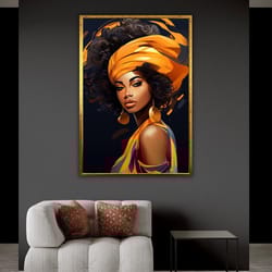american woman art, canvas print, afro american woman painting, artprint, wall art