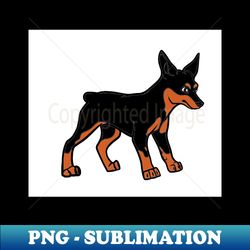 miniature pinscher black and rust cartoon - Sublimation-Ready PNG File - Perfect for Sublimation Art