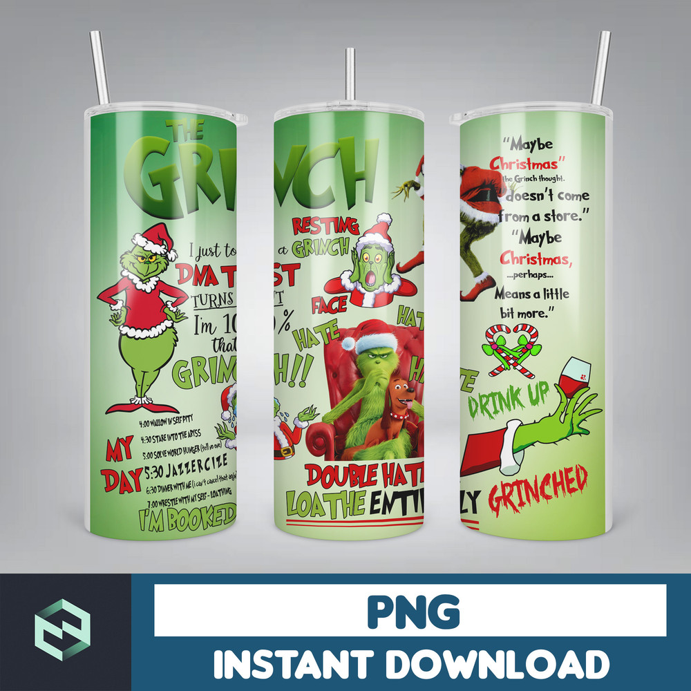 Christmas 20 Oz Skinny Tumbler Sublimation, Christmas Movies Png, Xmas Holiday Png, Santa Hat Png, Christmas 20oz Tumbler Wrap (2).jpg