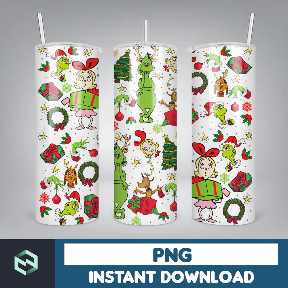 Christmas 20 Oz Skinny Tumbler Sublimation, Christmas Movies Png, Xmas Holiday Png, Santa Hat Png, Christmas 20oz Tumbler Wrap (5).jpg