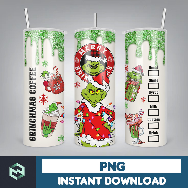 Christmas 20 Oz Skinny Tumbler Sublimation, Christmas Movies Png, Xmas Holiday Png, Santa Hat Png, Christmas 20oz Tumbler Wrap (6).jpg