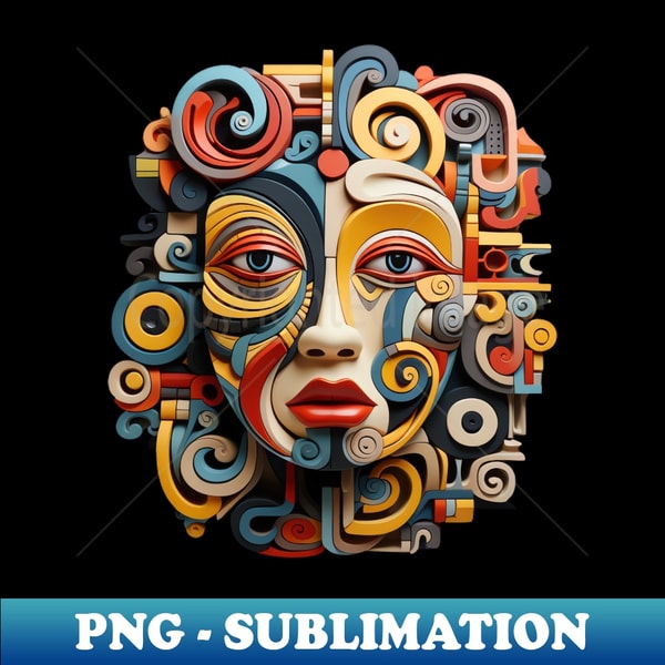 Abstract Wrapped Face Beautiful Abstract Facial Art - PNG Transparent Sublimation - Inspire ...