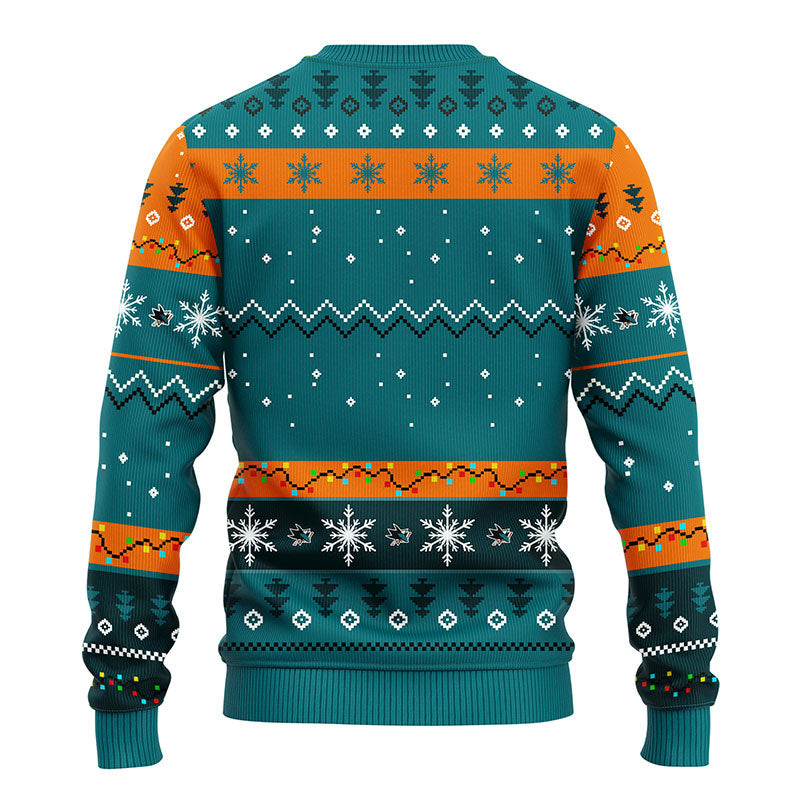 NHL San Jose Sharks Dabbing Santa Claus Ugly Hoodie 3D Zip Hoodie 3D Ugly Christmas Sweater 3D Fleece Hoodie
