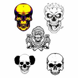 Skull SVG, Skull Cut File, Skull vector, Skull Silhouette, Skull Svg bundle, Skull png