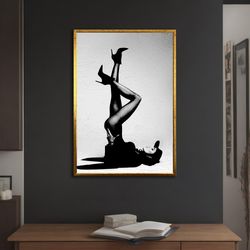 woman in heels art print, abstract woman wall art, modern decor ideas for home and office with different frame options