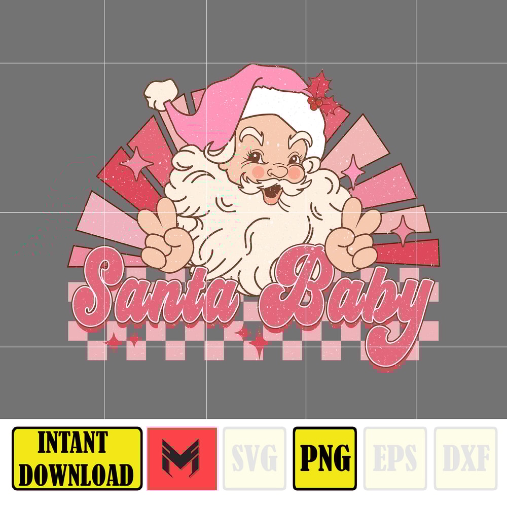 Retro Pink Christmas PNG, pink Christmas png, christmas shirt design, Christmas Sublimation Designs (6).jpg