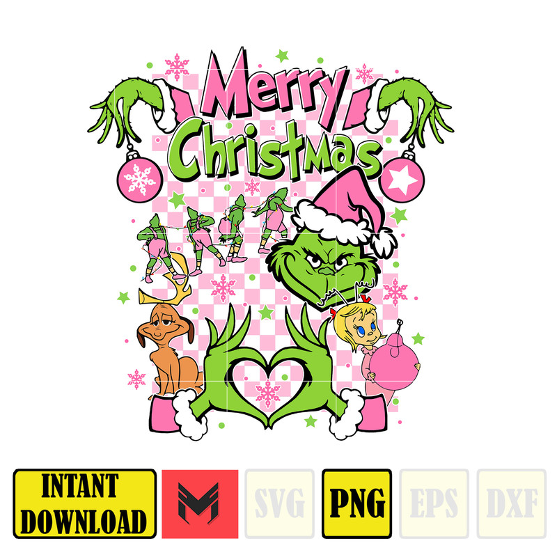 Pink Christmas Grinch Png, My Day Design Png, Bougie Christmas Png, Christmas Movie Png, That It I'm Not Going Png (14).jpg