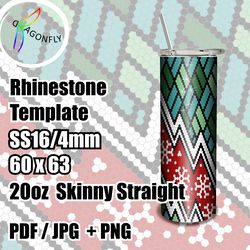 Rhinestone Pattern Template  | christmas blanket  | SS16 4mm | 20oz Skinny Straight | Bling Tumbler Design 216