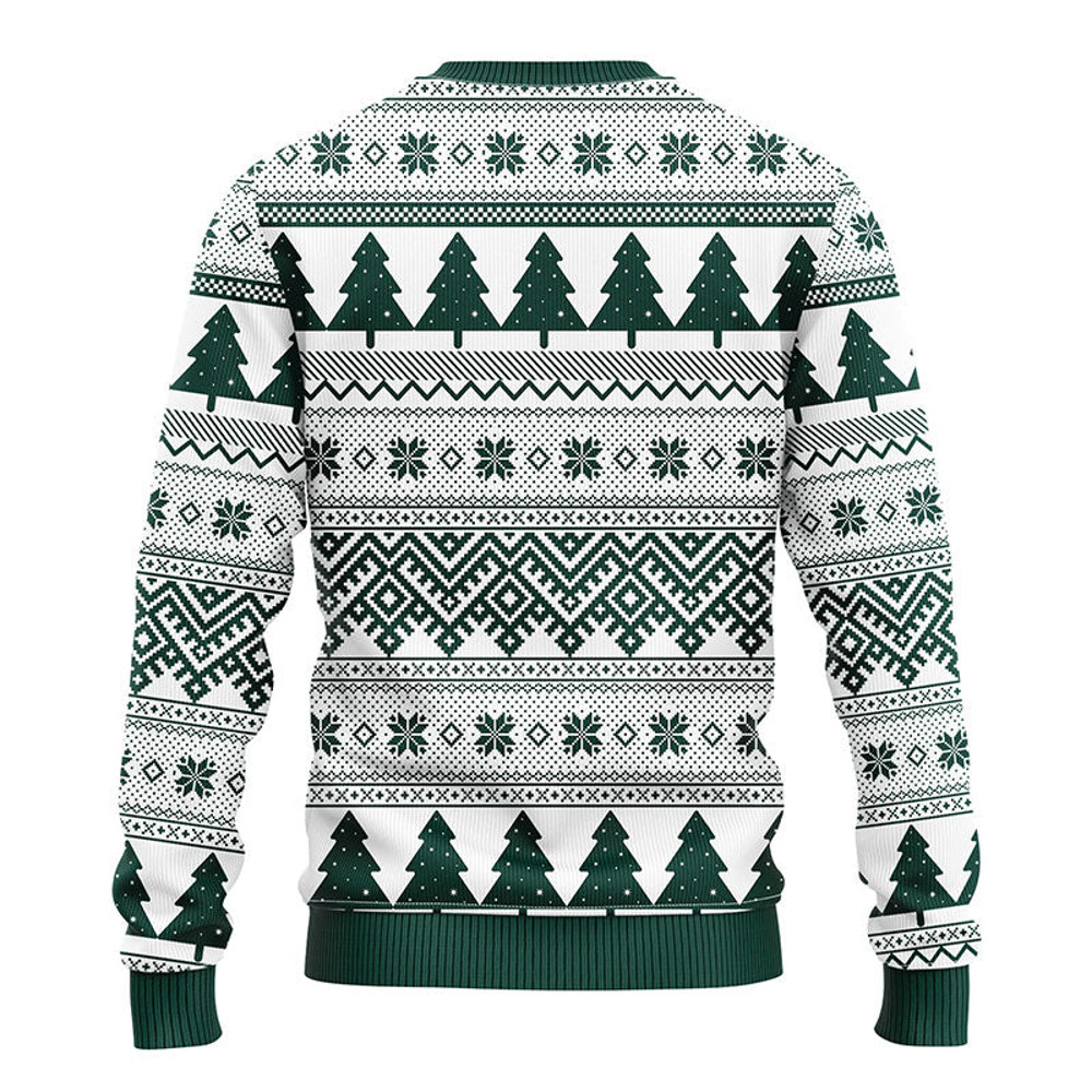 NCAA Michigan State Spartans Tree Ball Ugly Hoodie 3D Zip Hoodie 3D Ugly Christmas Sweater 3D Fleece Hoodie