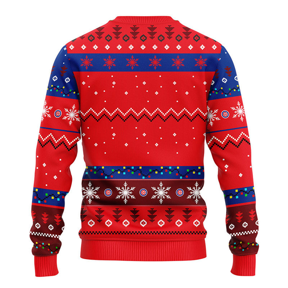 MLB Chicago Cubs Dabbing Santa Claus Ugly Hoodie 3D Zip Hoodie 3D Ugly Christmas Sweater 3D Fleece Hoodie