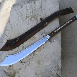 18.5 inch machete, survival knife-handmade knife from nepal-full tang handle- balance tempered-sharpen- am industry