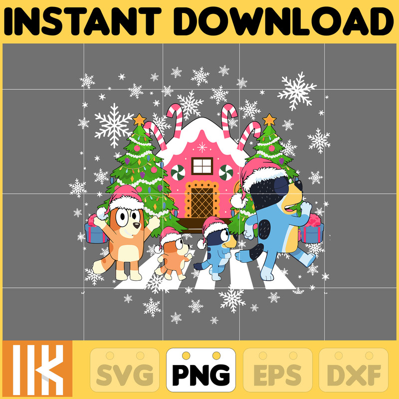 Pink Blue Dog Christmas Holiday Png, Blue Dog & Family Png, Christmas Cartoon Png, Funny Christmas 2023 Png, Pink Christmas Png (17).jpg