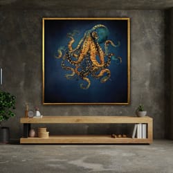 octopus wall art, modern wall decor, animal wall art, octopus canvas print, colorful octopus art, wall art canvas design