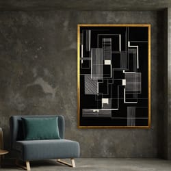 original white and black wall art, modern abstract painting on canvas, minimalist painting,wall art canvas design framed