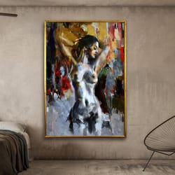 sensual body art,exotic wall art,sexy girl abstract wall art,sexy bedroom art,gift for lovers, wall art canvas designfra