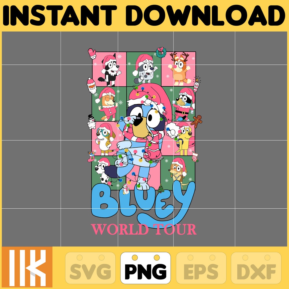 Pink Blue Dog Christmas Holiday Png, Blue Dog & Family Png, Christmas Cartoon Png, Funny Christmas 2023 Png, Pink Christmas Png (12).jpg