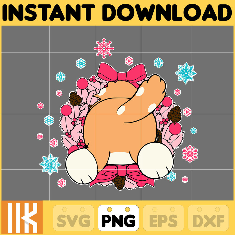 Pink Blue Dog Christmas Holiday Png, Blue Dog & Family Png, Christmas Cartoon Png, Funny Christmas 2023 Png, Pink Christmas Png (14).jpg