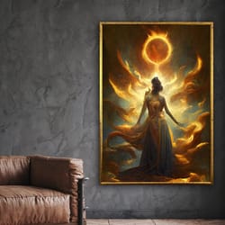 sun goddess goddess wall art, sun goddess print, sun goddess art, goddess art, goddess painting, sun art, solar goddess