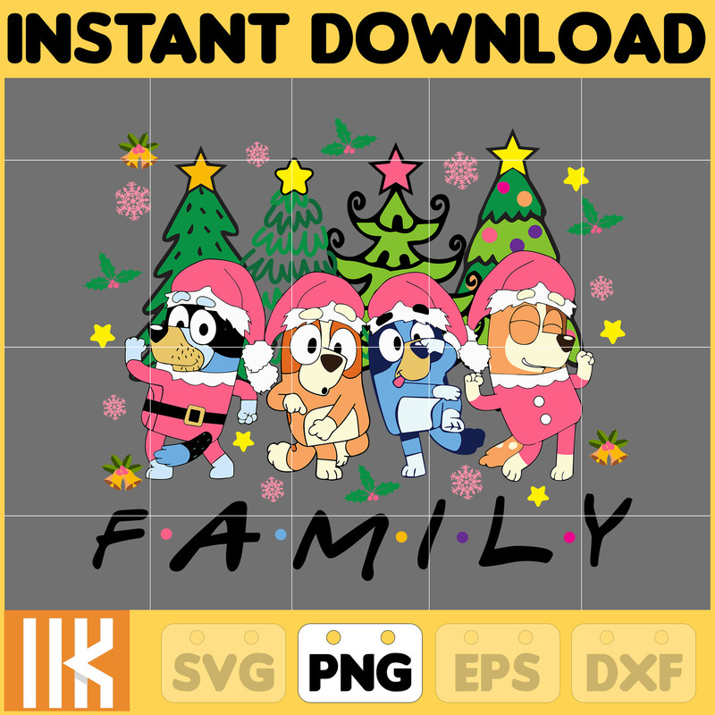 Pink Blue Dog Christmas Holiday Png, Blue Dog & Family Png, Christmas Cartoon Png, Funny Christmas 2023 Png, Pink Christmas Png (20).jpg
