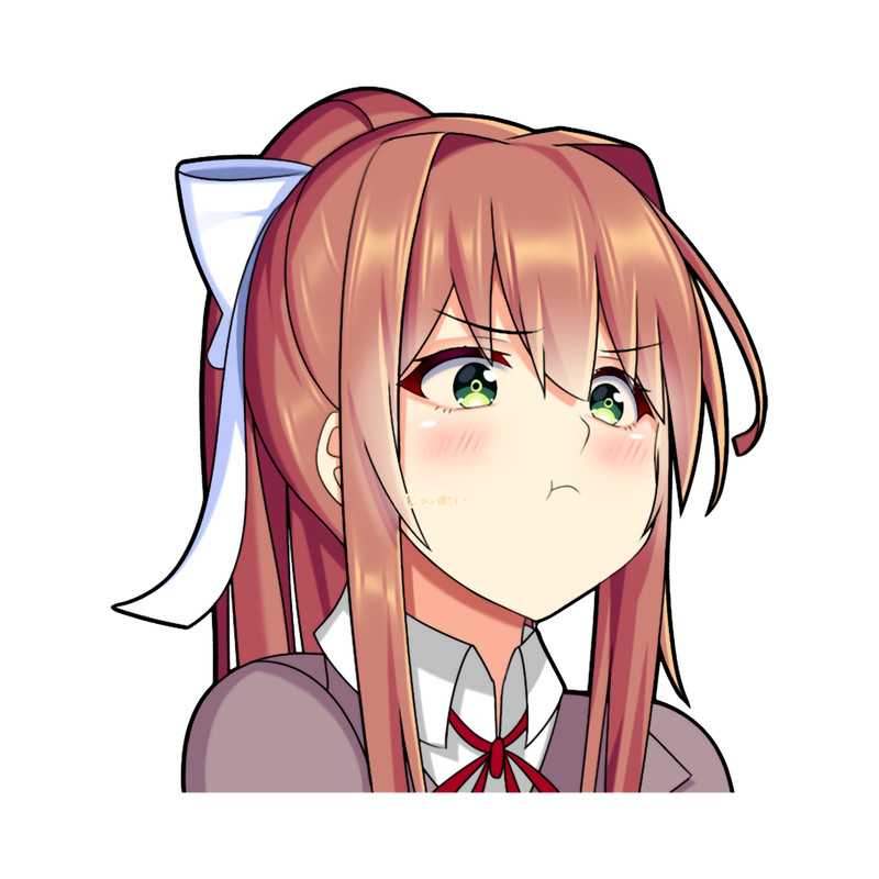 Monika Cute Kawaii Anime Girl Pouting.png