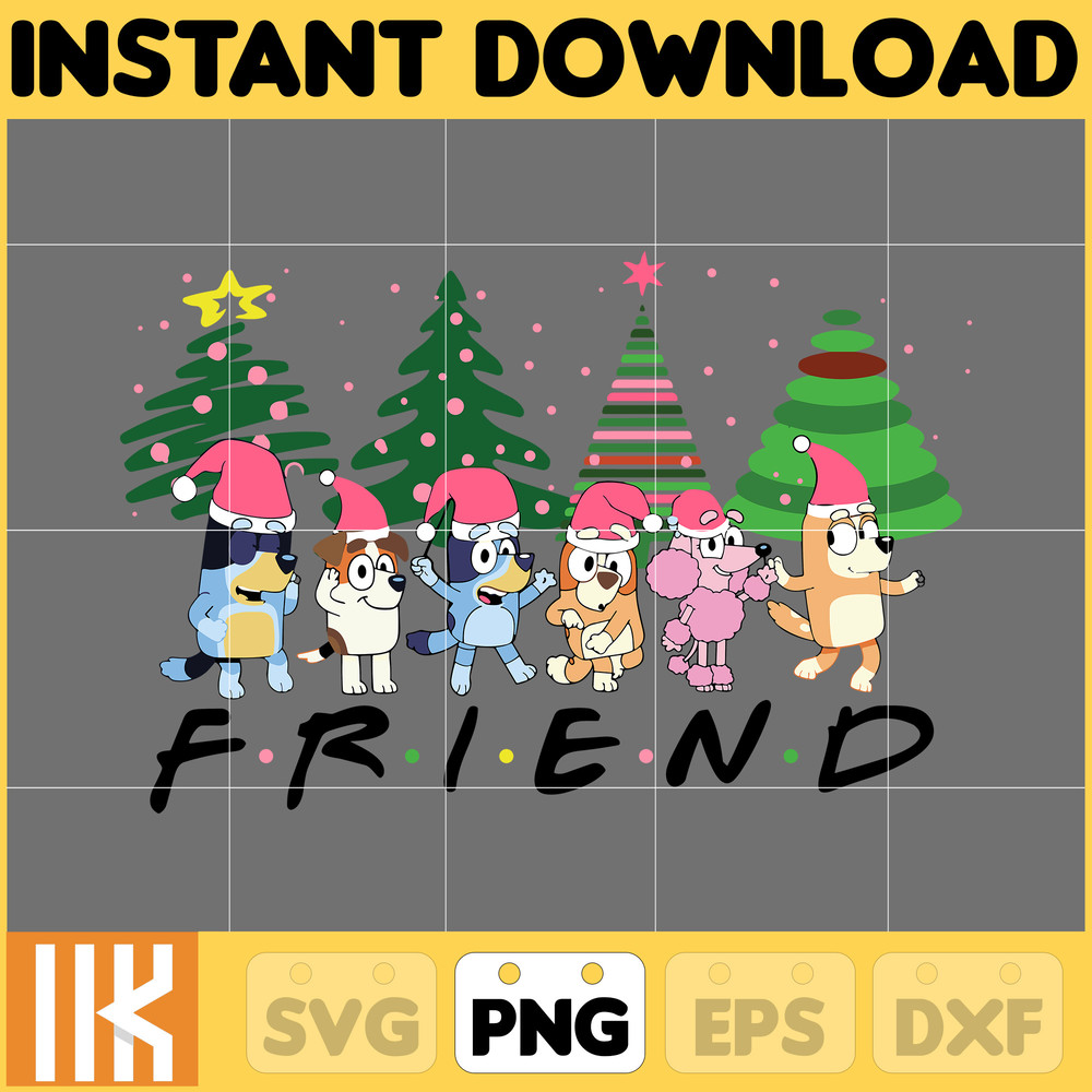 Pink Blue Dog Christmas Holiday Png, Blue Dog & Family Png, Christmas Cartoon Png, Funny Christmas 2023 Png, Pink Christmas Png (21).jpg