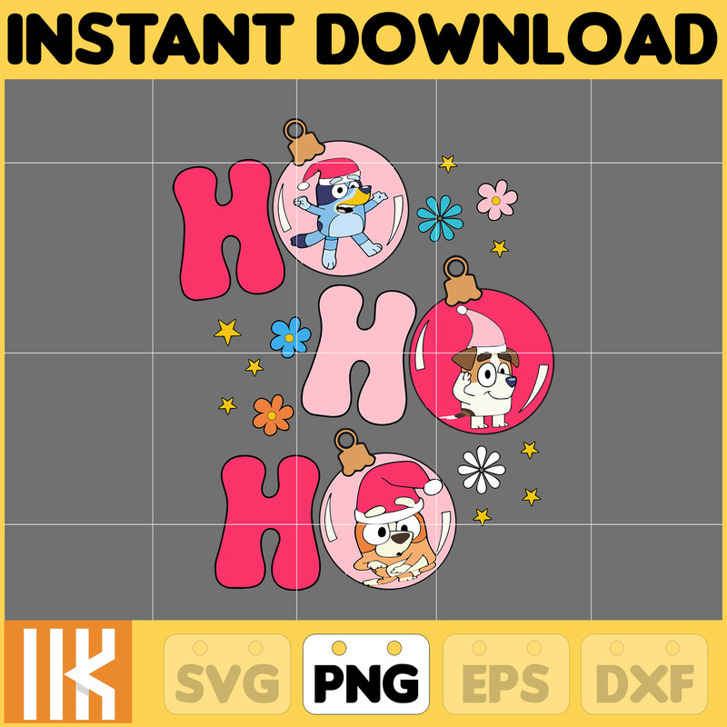 Pink Blue Dog Christmas Holiday Png, Blue Dog & Family Png, Christmas Cartoon Png, Funny Christmas 2023 Png, Pink Christmas Png (24).jpg