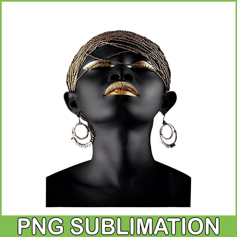 QUE301023140-Afrocentric Black Woman PNG, Black Women Africa PNG, Strong Woman PNG.png