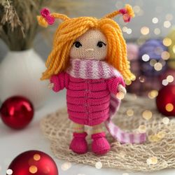 Knitting pattern Christmas elf Chloe. Doll knitting pattern