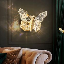 Home Decoration Wall Light Sconces, Lighting Fixture Living Bedside Bedroom Hotel TV ,Nordic LED Butterfly Wall Lamp