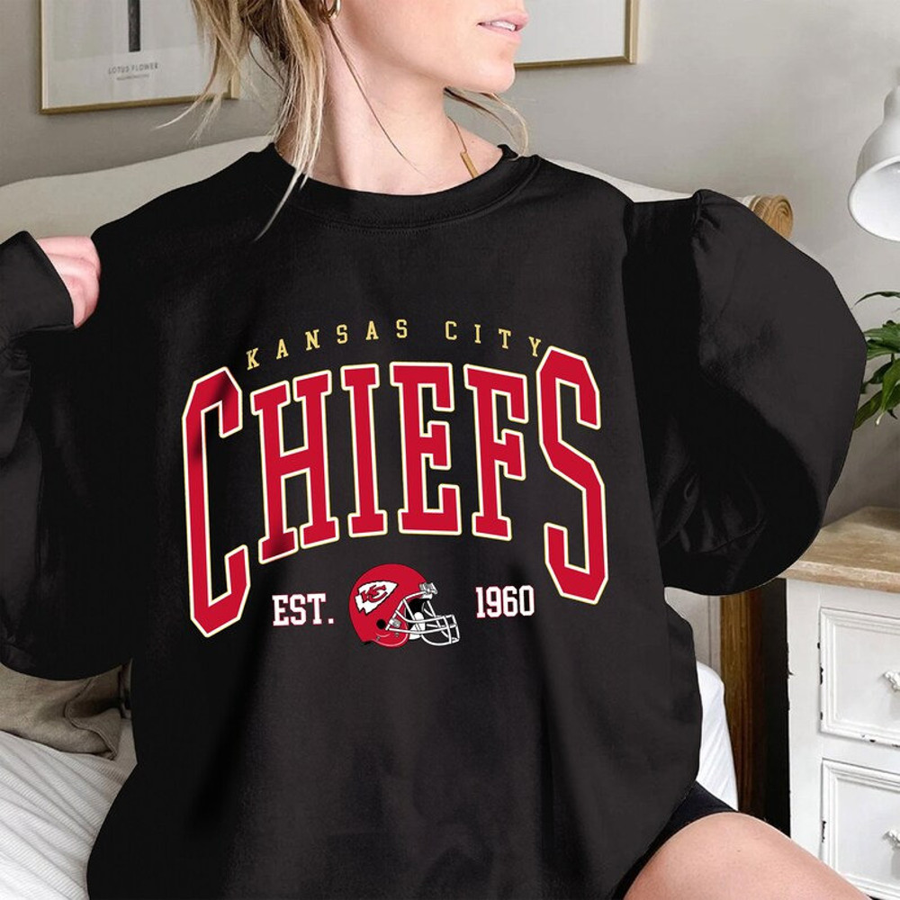 Kansas City Chiefs Sweatshirt, Vintage Kansas City Sweatshirt, Kansas Football Vintage Crewneck Hoodie, Retro 90s KC Unisex Sweater.jpg