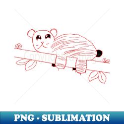 childrens drawing kangaroo bear koala on a tree - PNG Transparent Sublimation File - Perfect for Personalization