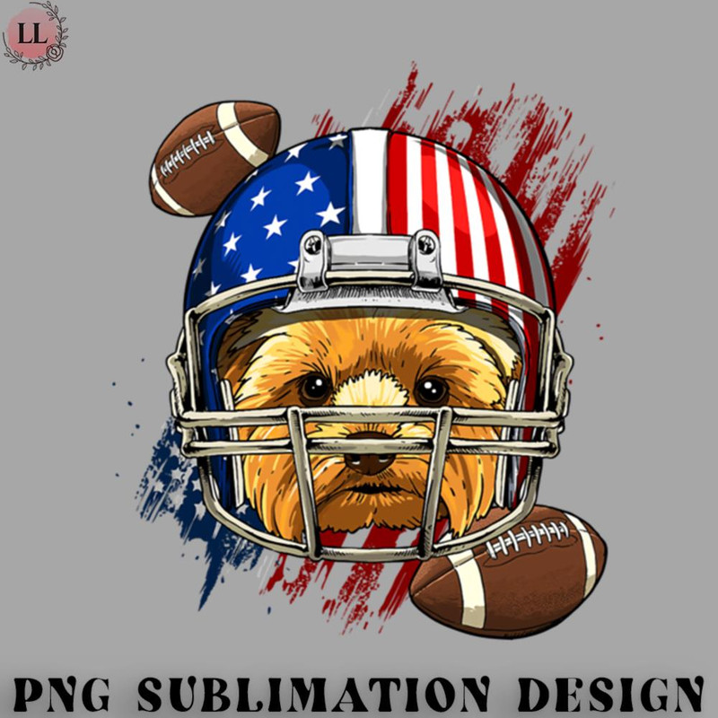 FN0707230826433-Football PNG Yorkshire Terrier Football Helmet USA Flag Dog Pet Lovers.jpg