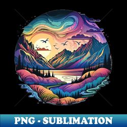 Pastel Landscape Dream  Colorful Psychedelic Art - Creative Sublimation PNG Download - Stunning Sublimation Graphics