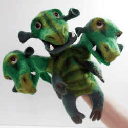 Dragon hand puppet ,Three-headed dragon - the hero of folk tales Serpent-Gorynych. , glove doll.