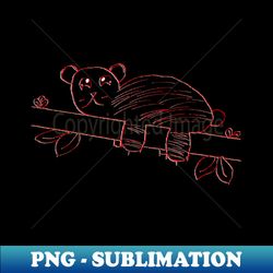 childrens drawing kangaroo bear koala on a tree - PNG Transparent Sublimation Design - Perfect for Creative Projects