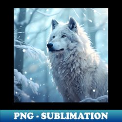 Beautiful Arctic Wolf Photography - PNG Transparent Sublimation Design - Unleash Your Inner Rebellion