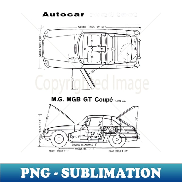 MG MGB GT - road test data blueprint cutaway - Decorative Su | Inspire ...