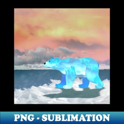 chilly polar bear - sunset - instant png sublimation download - fashionable and fearless