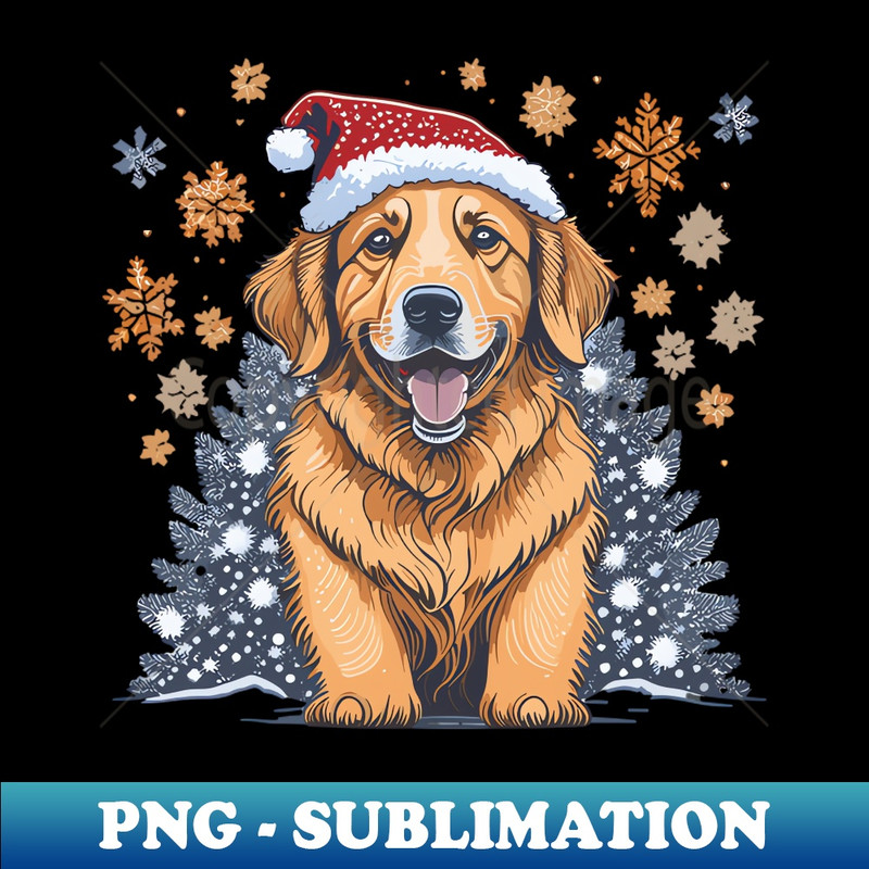 DA-634_A Cute Golden Retriever Wearing a Christmas Hat Christmas Dog 7511.jpg