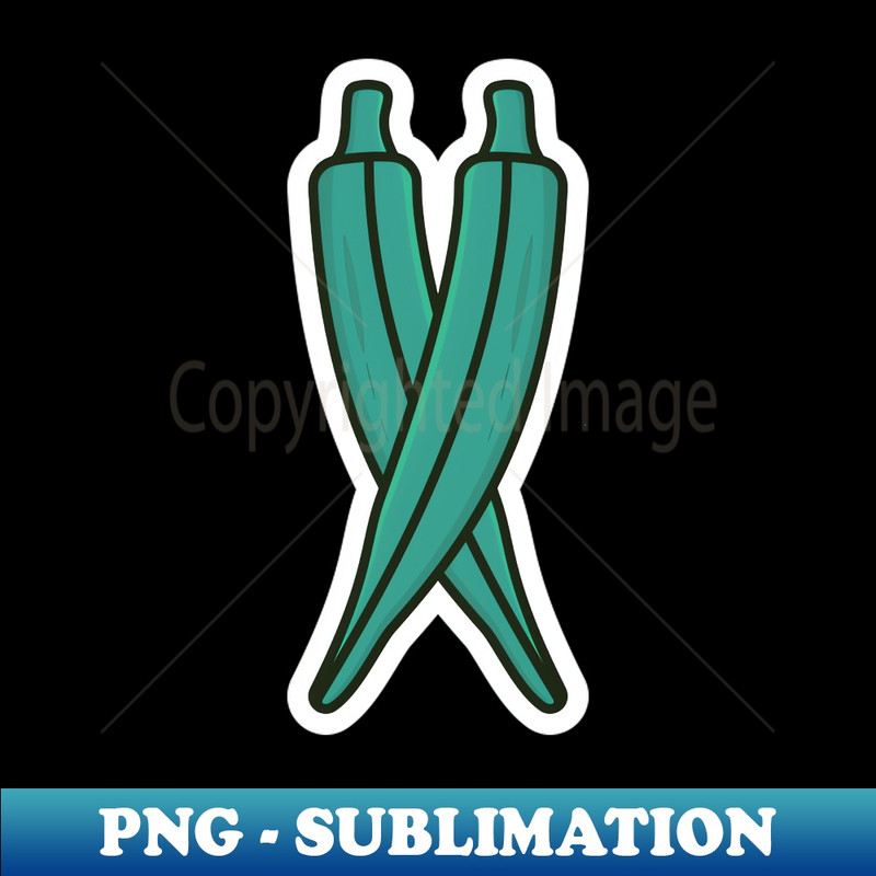 DE-17944_Green Okra Vegetable Sticker vector illustration Food nature icon concept Healthy fresh vegetable food Okra sticker design icon logo 6059.jpg